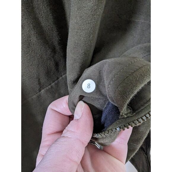 Lululemon Women's Olive Green Crewneck Side Zip Pullover Sweater - Size 8 - Picture 9 of 9